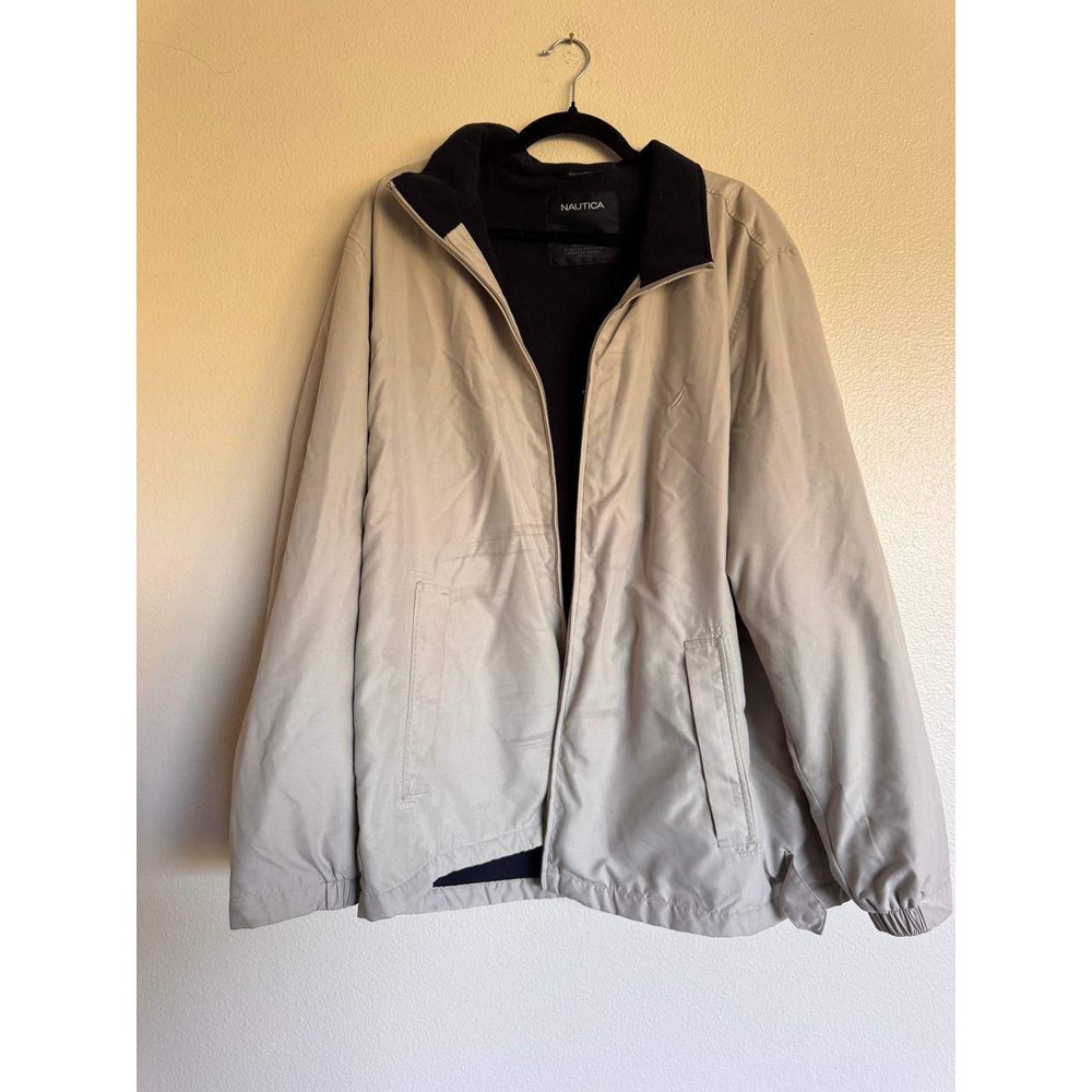Nautica Fleece Lined Full Zip Bomber Jacket Men XL Y2K Gorpcore Athleisure